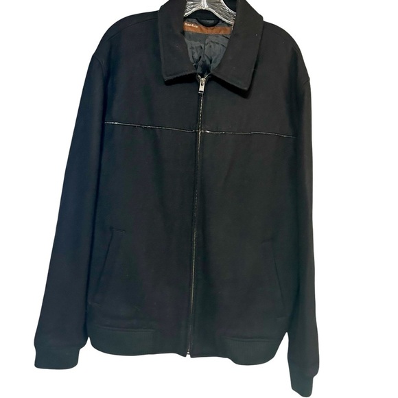 Perry Ellis Black Wool Blend Full Zip Front Jacket Mens XL - Picture 1 of 15